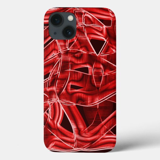 赤いアクリルの残りテープを交差させて重ねる Case-Mate iPhoneケース (裏面)