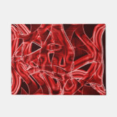 赤いアクリルテープの残り物を交差させて重ね合わせる ドアマット (正面)