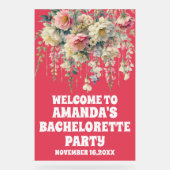 赤いアクリルフローラバチェロレッテウェルカムサイン アクリルサイン (正面)