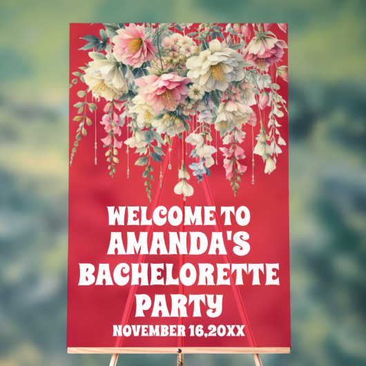 赤いアクリルフローラバチェロレッテウェルカムサイン アクリルサイン (ニュートラル)