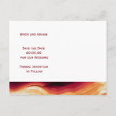 赤いアゲイトの秋の結婚式の日付を保存 案内ポストカード (裏面)