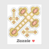 赤いアゲテフェイクトと真珠の出芽十字 –  シール (シート)