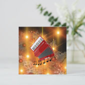 赤いアコーディオンのホリデーデザイン シーズンカード (スタンド正面)