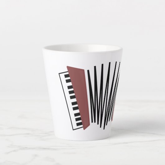 赤いアコーディオン カフェラテマグ (正面)