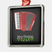 赤いアコーディオン、メリークリスマス、 メタルオーナメント (左)