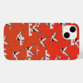 赤いアジアの鶴の模様 Case-Mate iPhoneケース (裏面 (横))