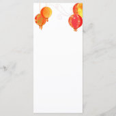 赤いアジアランタン白いウェディングレセプションメニュー メニュー (裏面)