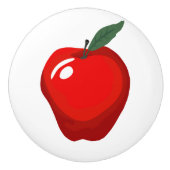 赤いアップルのドアノブ セラミックノブ (正面)