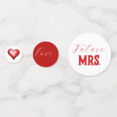 赤いアップルのブライダルシャワー コンフェッティ (裏面)