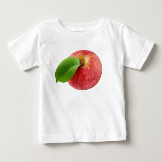 赤いアップルトップビュー ベビーTシャツ (正面)