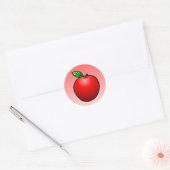 赤いアップル クラシック 丸型 ステッカー (封筒)