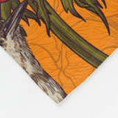 赤いアネモネの庭にあるレンチ フリースブランケット (角)