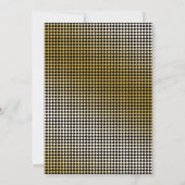 赤いアマリリス花のゴールドチェック 招待状 (裏面)