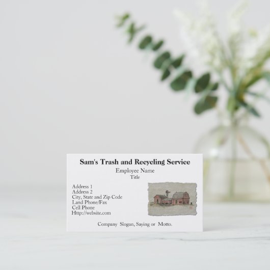 赤いアマン派の納屋及び風車 名刺 (スタンド正面)