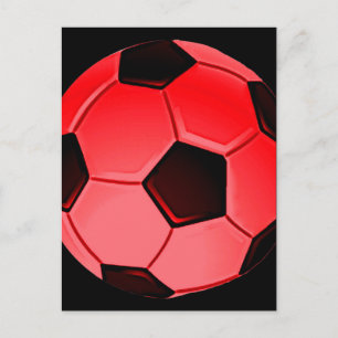 赤いアメリカのサッカーボールまたはアソシエーション フットボール ボール ポストカード