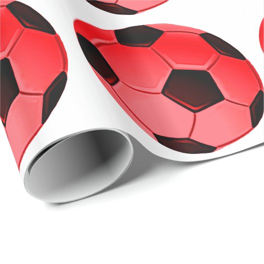 赤いアメリカのサッカーボールまたはアソシエーション フットボール ボール ラッピングペーパー (ロールコーナー)
