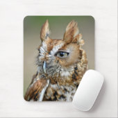 赤いアメリカオオコノハズク マウスパッド (マウス)