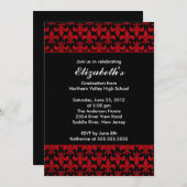 赤いアヤメの卒業の招待状 招待状 (正面/裏面)