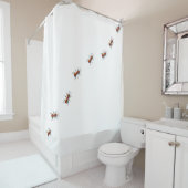 赤いアリが家を這っている シャワーカーテン (インサイチュ)