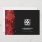 赤いアルコールインク銀河 Save the Date ウェディング 招待状 (裏面)