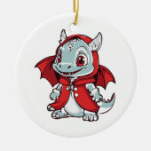 赤いアルビノドラゴン セラミックオーナメント (正面)