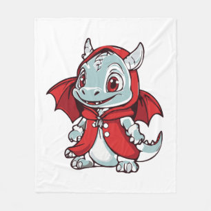 赤いアルビノドラゴン フリースブランケット