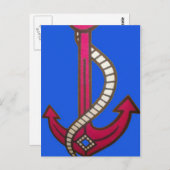 赤いアンカーアートプリント ポストカード (正面/裏面)