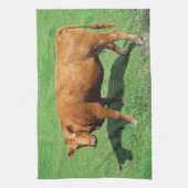 赤いアンガス キッチンタオル (縦)