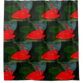 赤いアントリムの花 シャワーカーテン (正面)