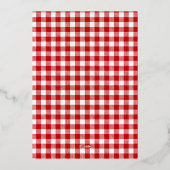 赤いアーチ形フォトメリークリスマスゴールド箔 箔シーズンカード (裏面)