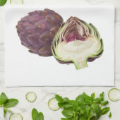 赤いアーティチョークのキッチンタオル キッチンタオル (折り畳み)