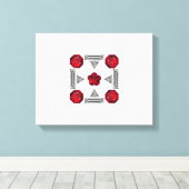 赤いアールデコパターン キャンバスプリント (インサイチュ (ウッドフロア))