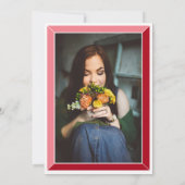 赤いアールデコフォト誕生日サプライズパーティー 招待状 (裏面)