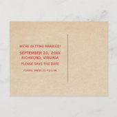 赤いアールデコ日付はがきを保存 案内ポストカード (裏面)