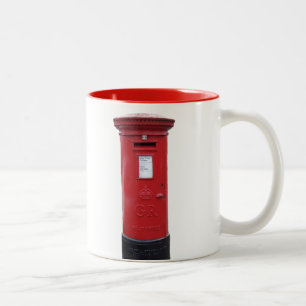 赤いイギリスのポスト箱 ツートーンマグカップ