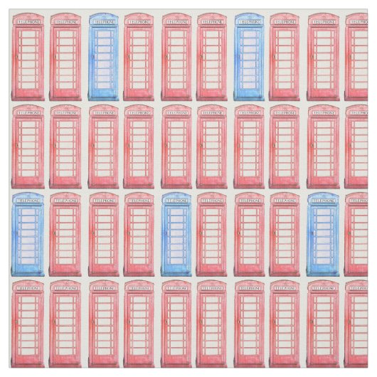 赤いイギリスの電話 ファブリック (見本)