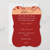 赤いイスラム教の結婚式か婚約 招待状 (裏面)