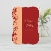 赤いイスラム教の結婚式か婚約 招待状 (スタンド正面)