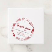 赤いイタリアンな手描きピザパスタ ブライダルシャワー フェイバータグ (インサイチュ)