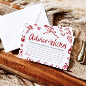 赤いイタリアンアドバイスとウィッシュブライダルシャワーゲーム 招待状