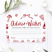 赤いイタリアンアドバイスとウィッシュブライダルシャワーゲーム 招待状