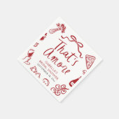 赤いイタリアンザアモーレピザパスタブライダルシャワー スタンダードカクテルナプキン (角)