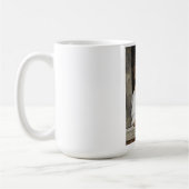 赤いイタリアン扇子を持つ女性 コーヒーマグカップ (左)