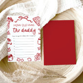 赤いイタリアン手がパパの試合の年を描いた 招待状