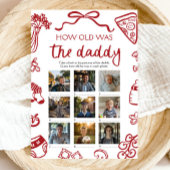 赤いイタリアン手がパパの試合の年を描いた 招待状