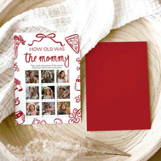 赤いイタリアン手がママの試合の年を描いた 招待状