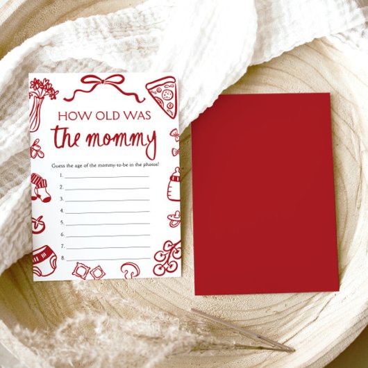 赤いイタリアン手がママの試合の年を描いた 招待状