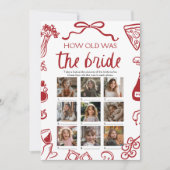 赤いイタリアン手が新婦の試合の年を描いた 招待状 (正面)