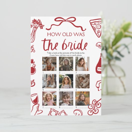 赤いイタリアン手が新婦の試合の年を描いた 招待状 (スタンド正面)