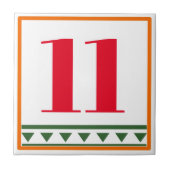 赤いイタリアン文字と数字、数字の編集セラミ タイル (正面)